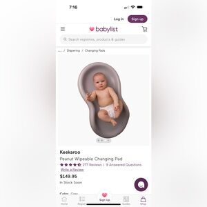 Keekaroo
Peanut Wipeable Changing Pad